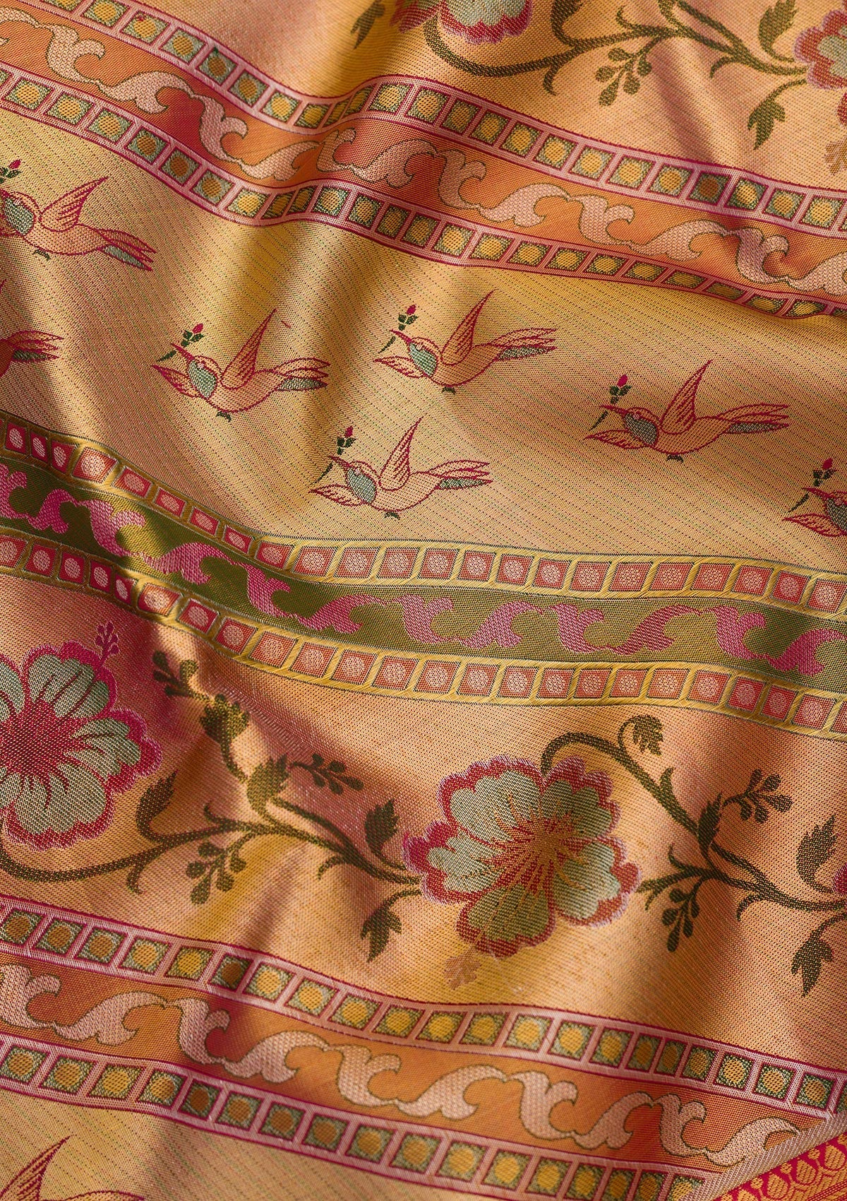 Gold Zariwork Pure Silk Saree-Koskii