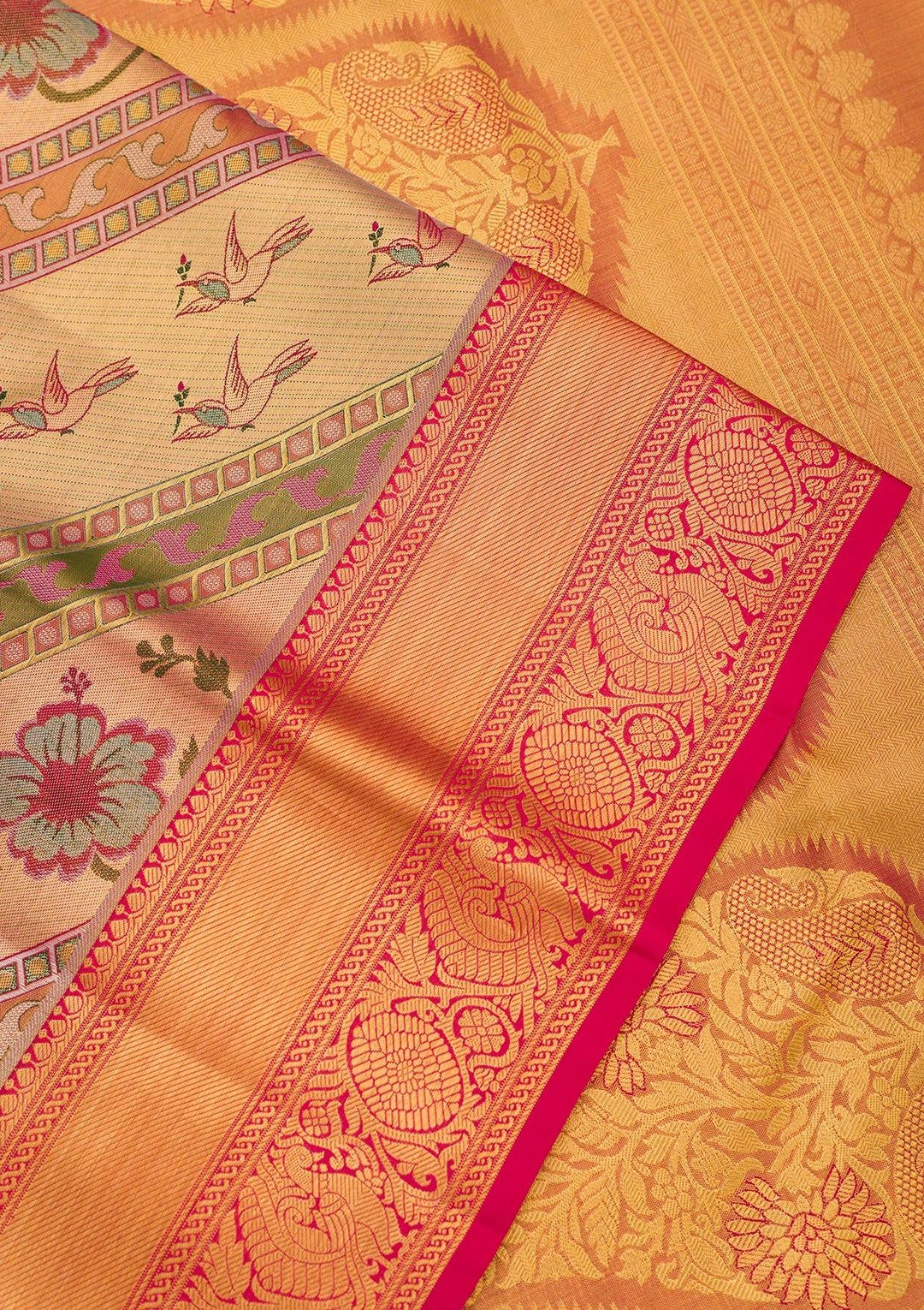 Gold Zariwork Pure Silk Saree-Koskii