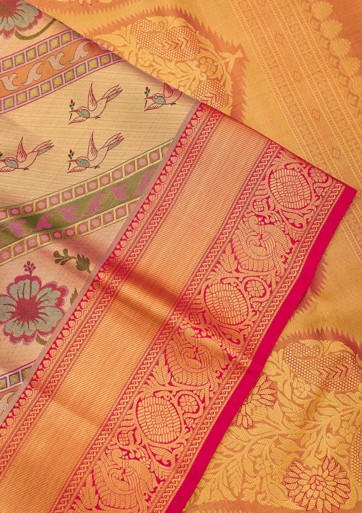 Gold Zariwork Pure Silk Saree-Koskii