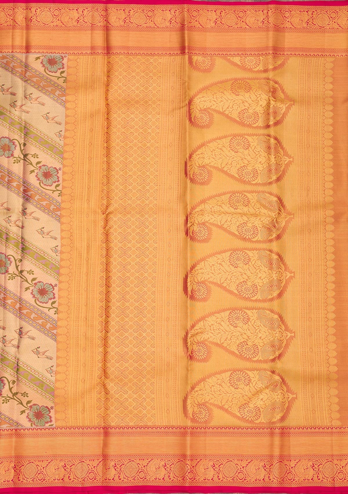 Gold Zariwork Pure Silk Saree-Koskii
