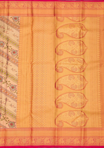 Gold Zariwork Pure Silk Saree-Koskii