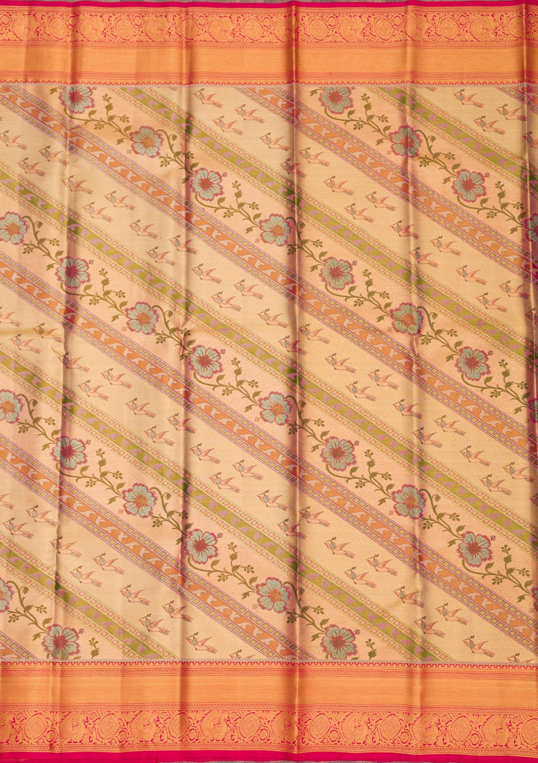 Gold Zariwork Pure Silk Saree-Koskii