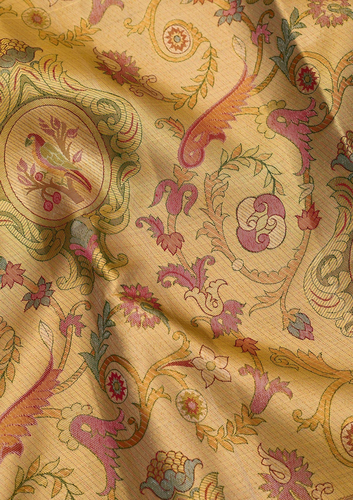 Gold Zariwork Pure Silk Saree-Koskii