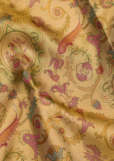 Gold Zariwork Pure Silk Saree-Koskii