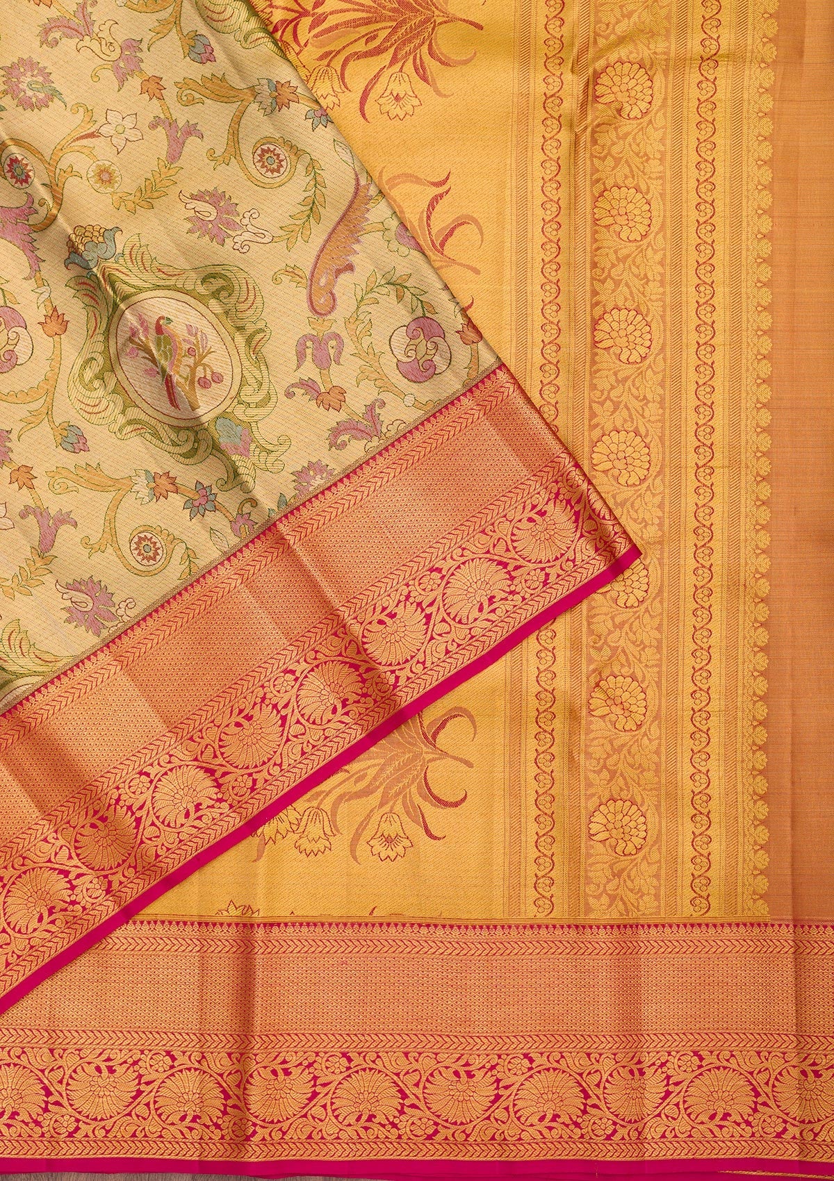 Gold Zariwork Pure Silk Saree-Koskii