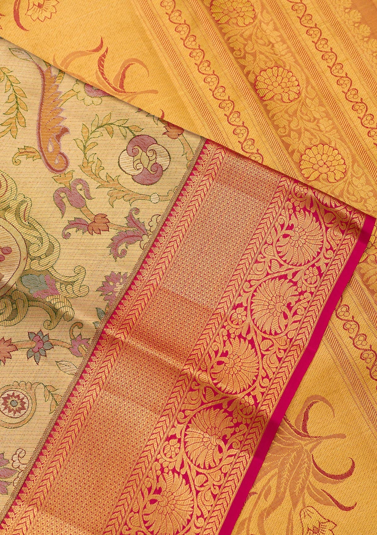 Gold Zariwork Pure Silk Saree-Koskii