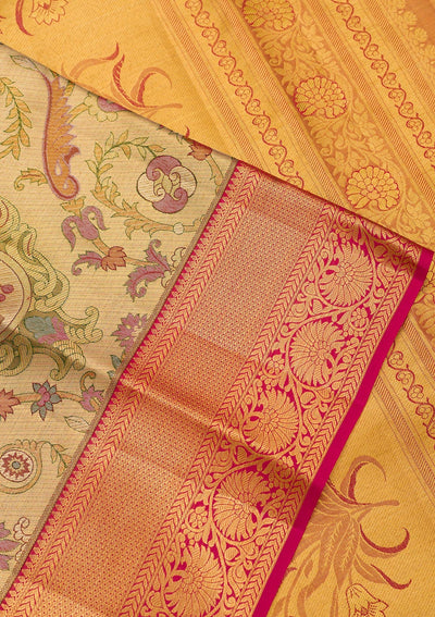 Gold Zariwork Pure Silk Saree-Koskii