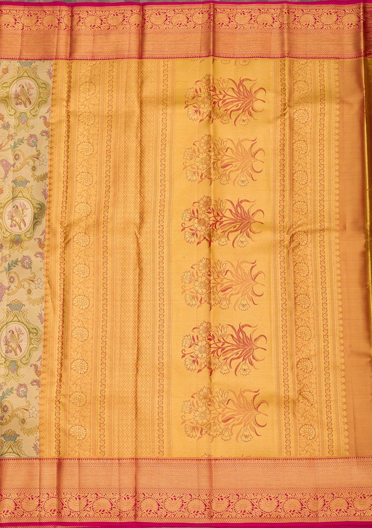 Gold Zariwork Pure Silk Saree-Koskii