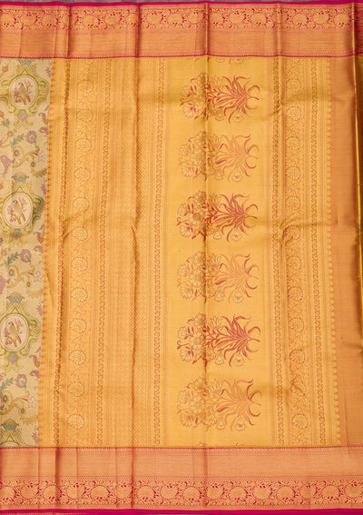 Gold Zariwork Pure Silk Saree-Koskii
