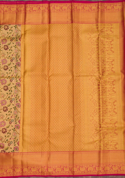 Gold Zariwork Pure Silk Saree-Koskii