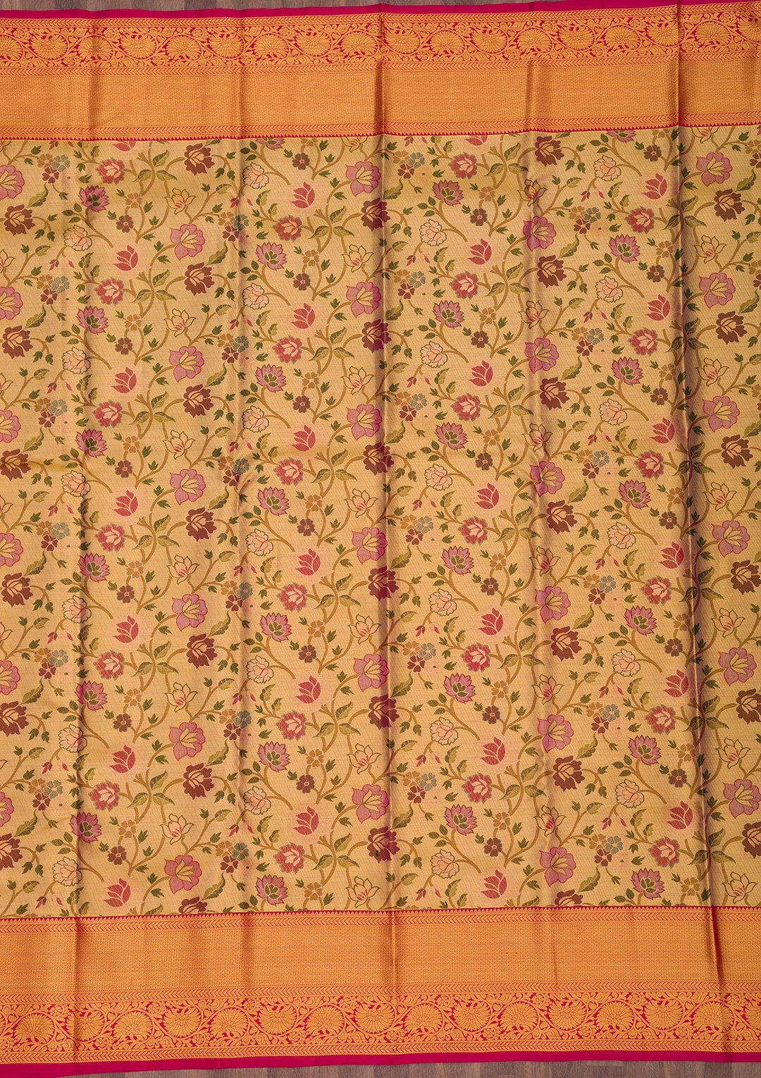 Gold Zariwork Pure Silk Saree-Koskii