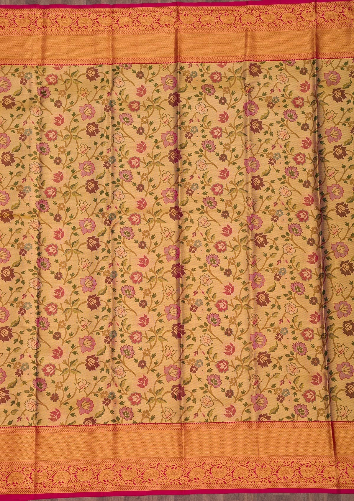 Gold Zariwork Pure Silk Saree-Koskii