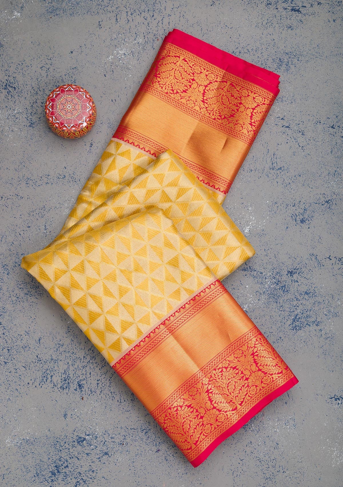 Gold Zariwork Pure Silk Saree-Koskii