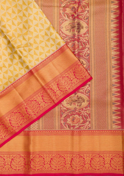 Gold Zariwork Pure Silk Saree-Koskii