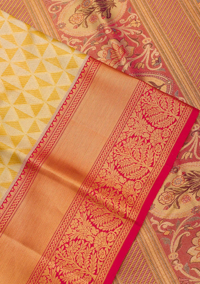 Gold Zariwork Pure Silk Saree-Koskii