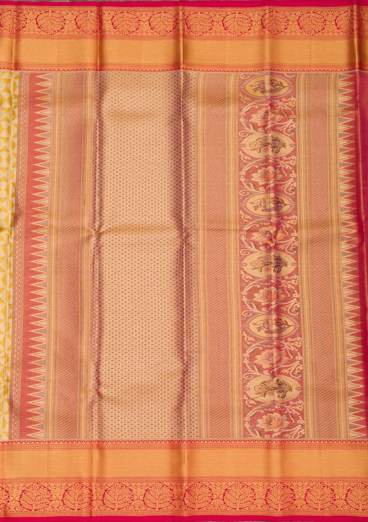 Gold Zariwork Pure Silk Saree-Koskii