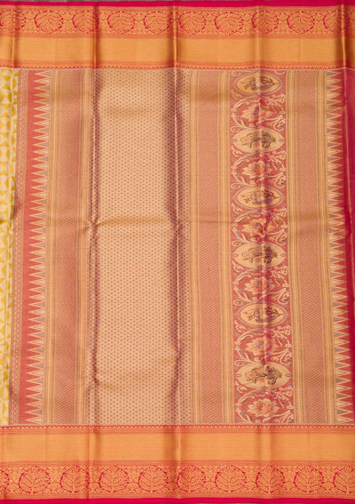 Gold Zariwork Pure Silk Saree-Koskii