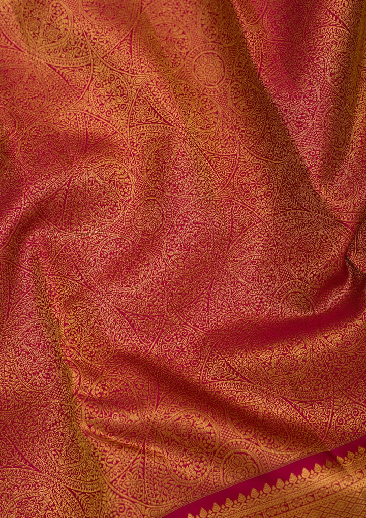Maroon Zariwork Pure Silk Saree-Koskii