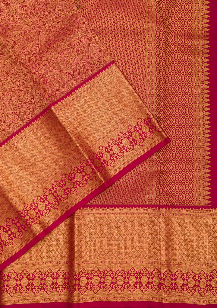 Maroon Zariwork Pure Silk Saree-Koskii