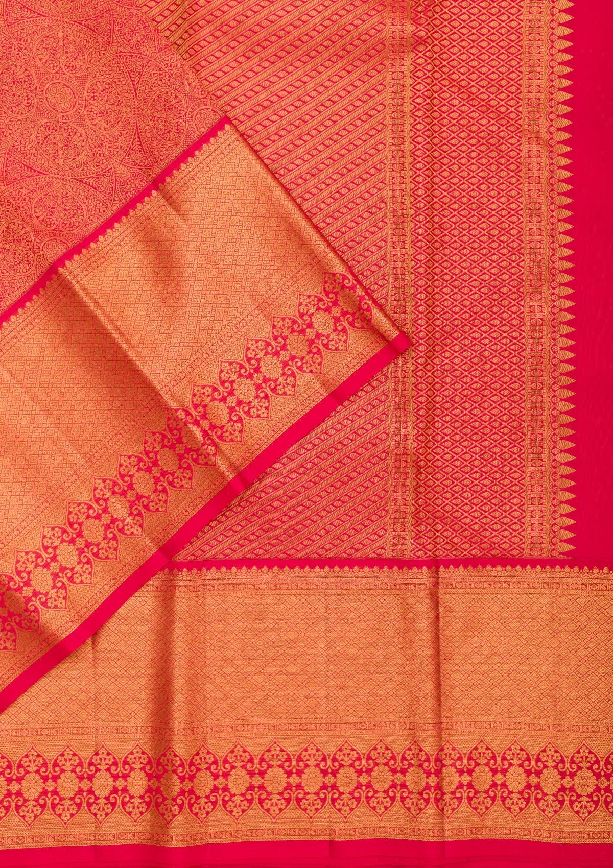 Red Zariwork Pure Silk Saree-Koskii