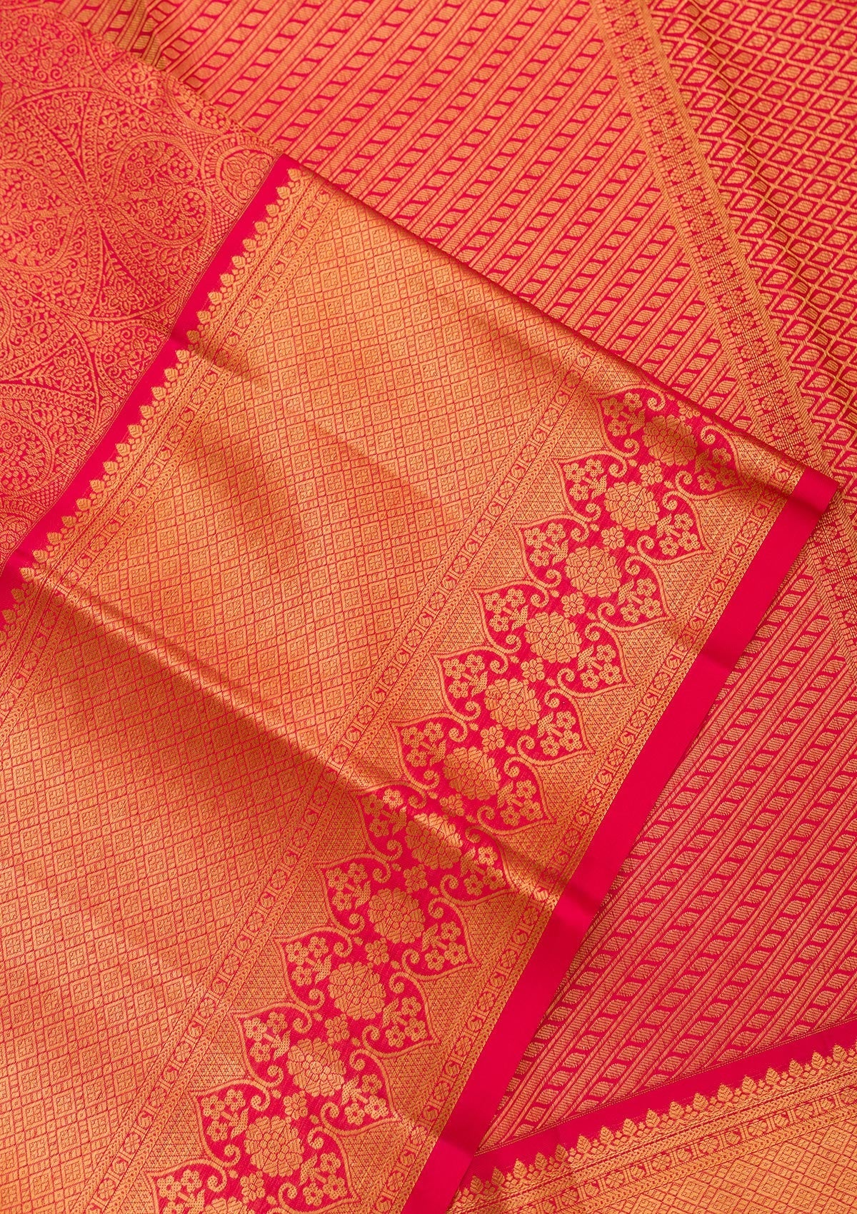 Red Zariwork Pure Silk Saree-Koskii