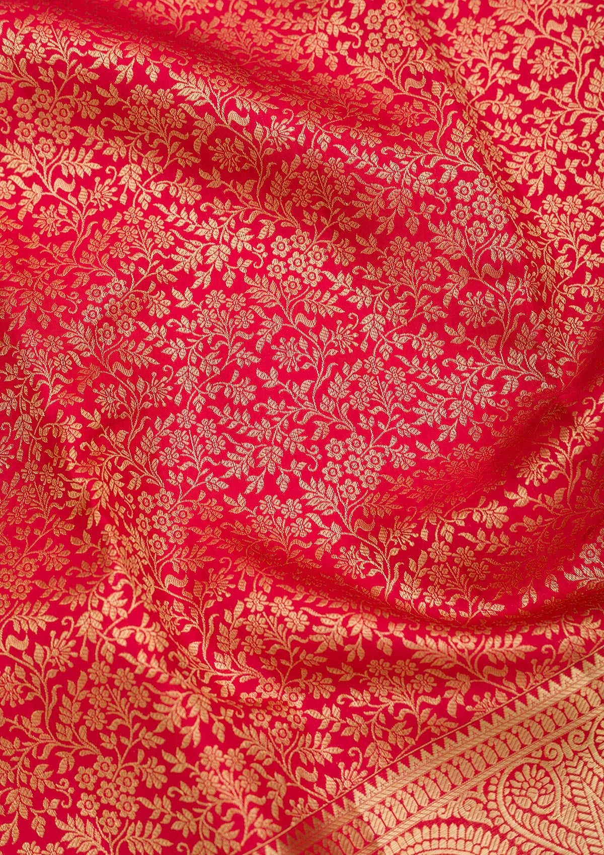 Red Zariwork Pure Silk Saree-Koskii