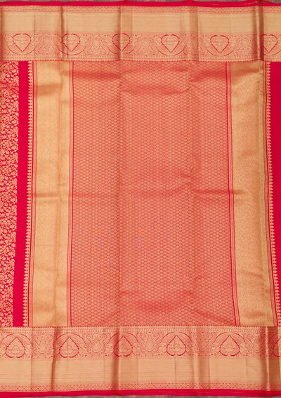 Red Zariwork Pure Silk Saree-Koskii