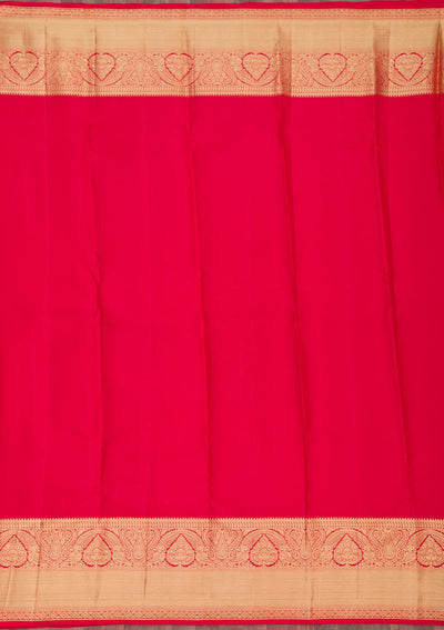 Red Zariwork Pure Silk Saree-Koskii