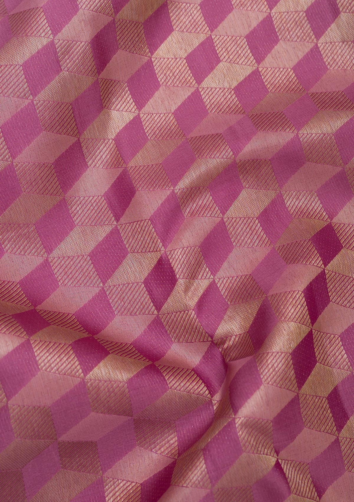 Onion Pink Zariwork Pure Silk Saree-Koskii