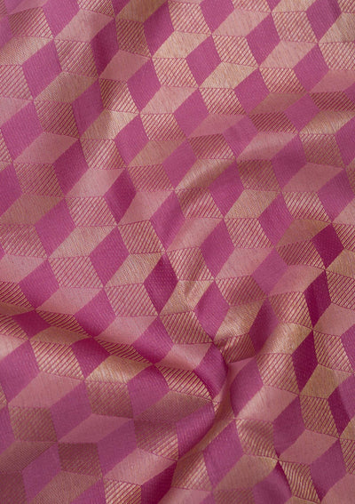 Onion Pink Zariwork Pure Silk Saree-Koskii