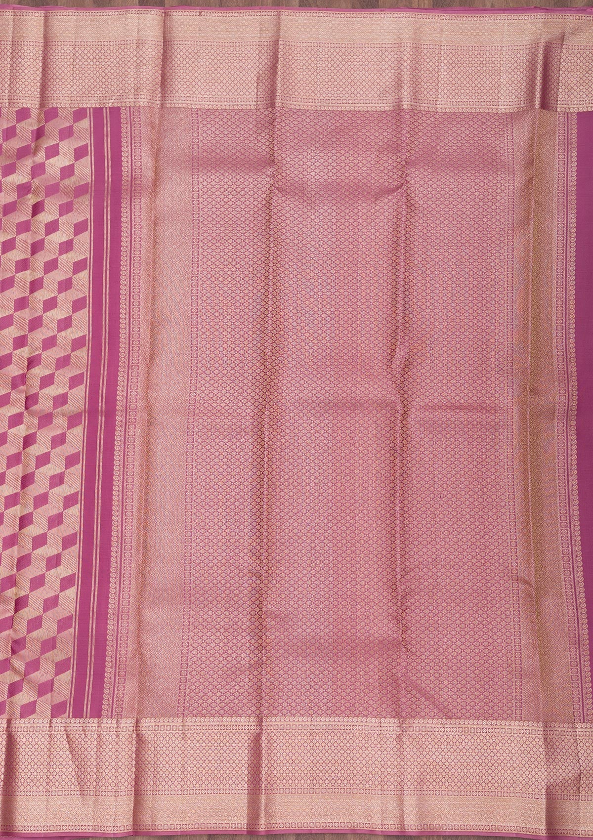 Onion Pink Zariwork Pure Silk Saree-Koskii