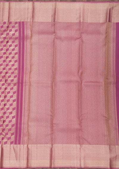 Onion Pink Zariwork Pure Silk Saree-Koskii