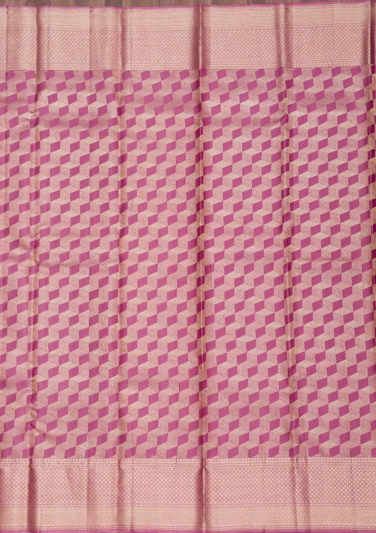 Onion Pink Zariwork Pure Silk Saree-Koskii