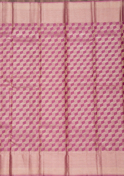 Onion Pink Zariwork Pure Silk Saree-Koskii