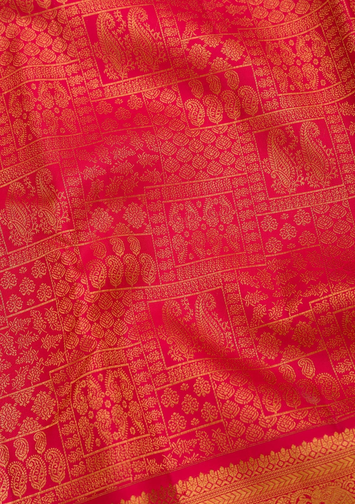 Red Zariwork Pure Silk Saree-Koskii