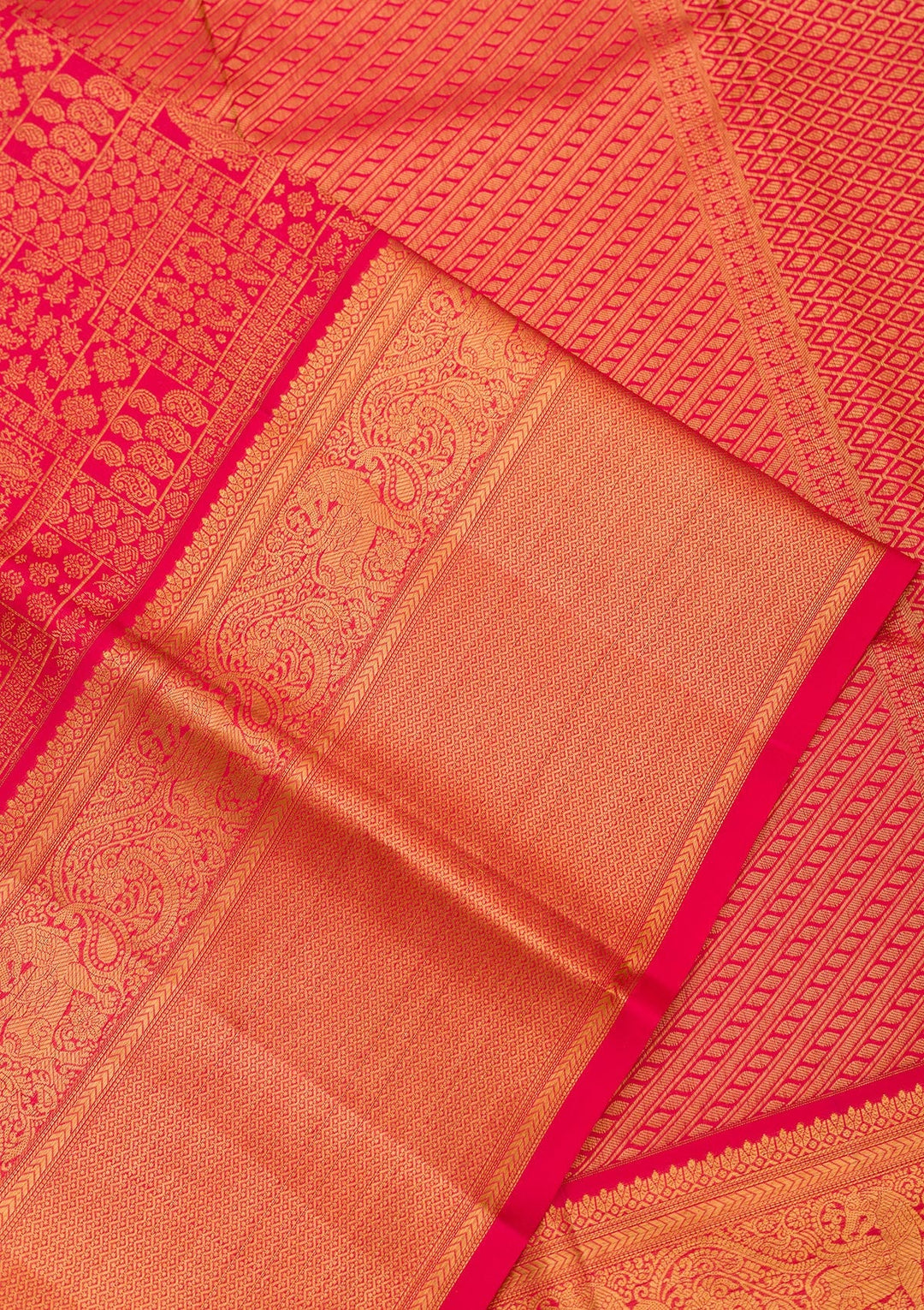 Red Zariwork Pure Silk Saree-Koskii