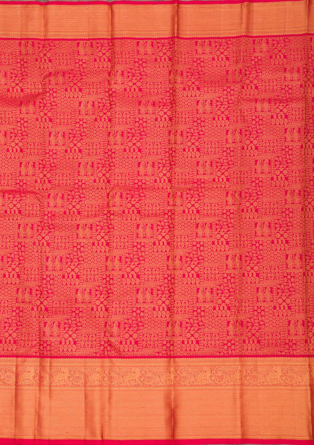 Red Zariwork Pure Silk Saree-Koskii