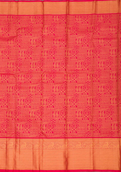 Red Zariwork Pure Silk Saree-Koskii