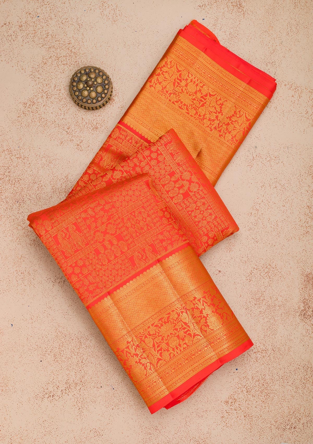 Red Zariwork Pure Silk Saree-Koskii