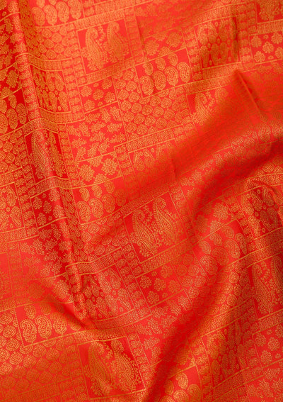 Red Zariwork Pure Silk Saree-Koskii