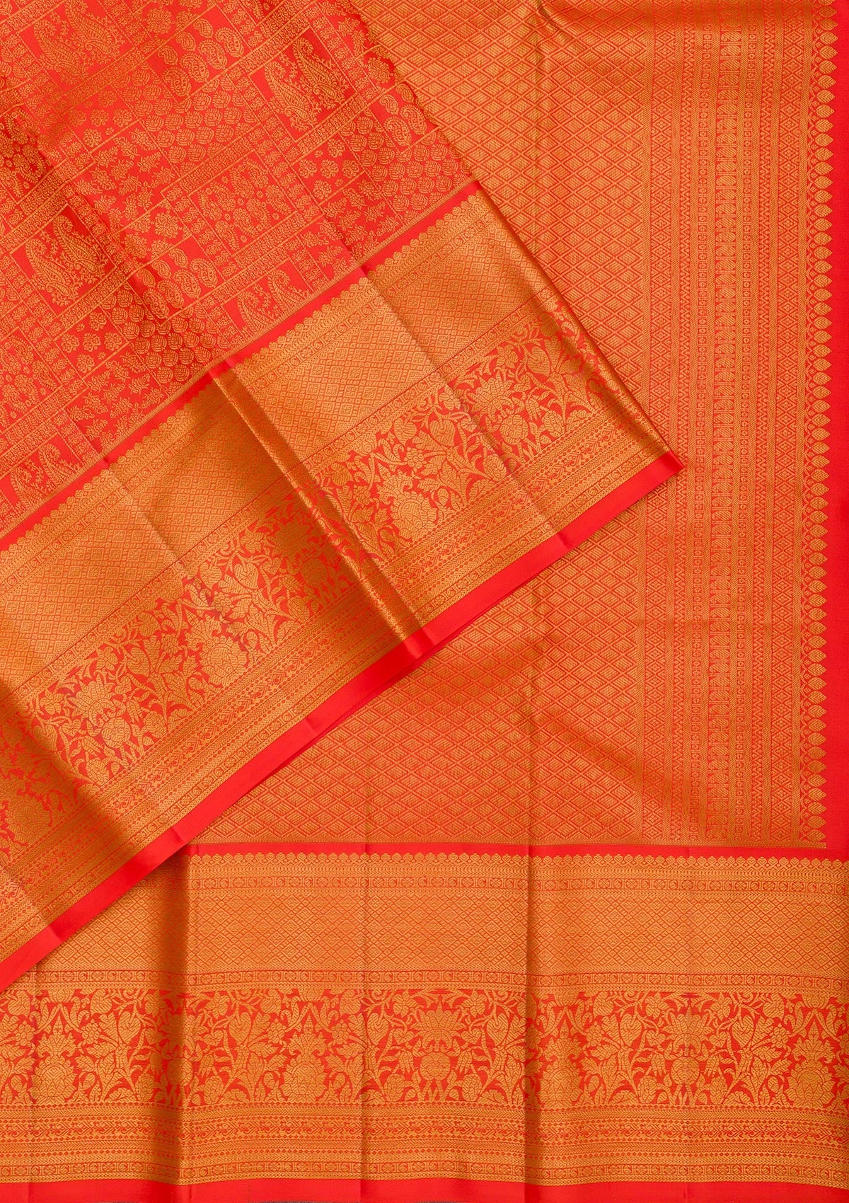 Red Zariwork Pure Silk Saree-Koskii