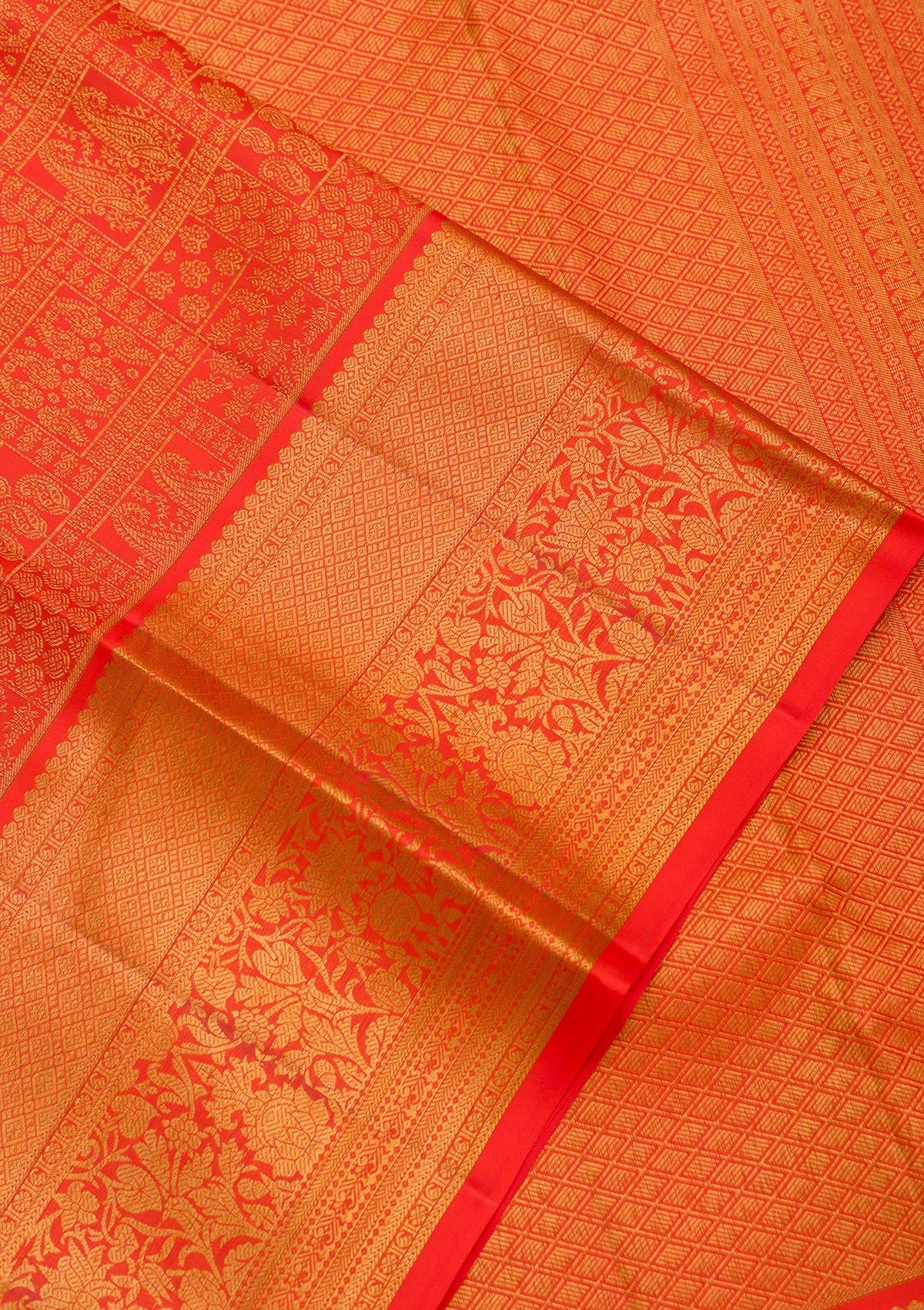 Red Zariwork Pure Silk Saree-Koskii