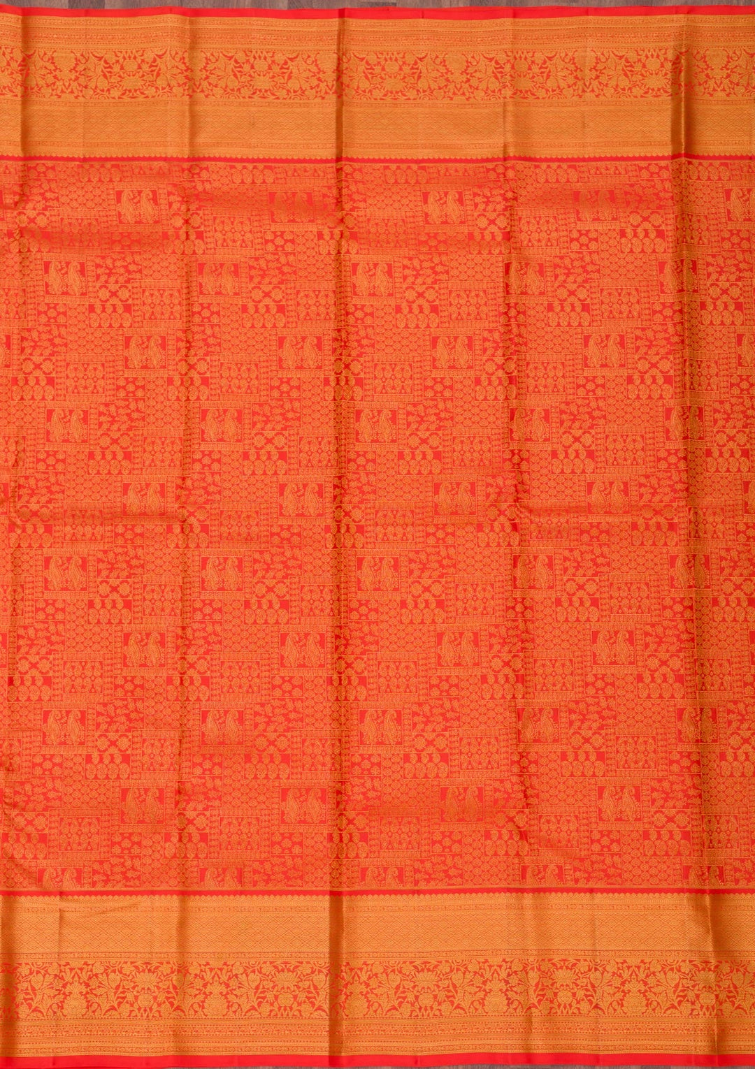 Red Zariwork Pure Silk Saree-Koskii