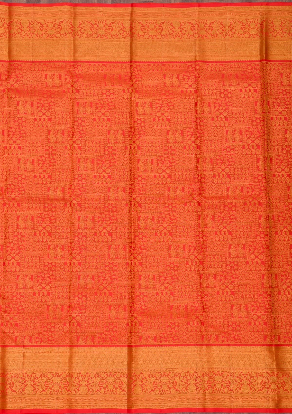 Red Zariwork Pure Silk Saree-Koskii