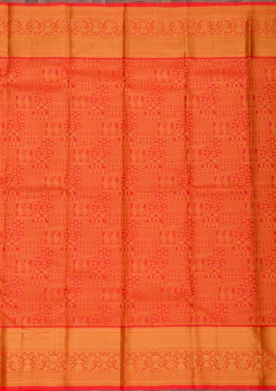 Red Zariwork Pure Silk Saree-Koskii