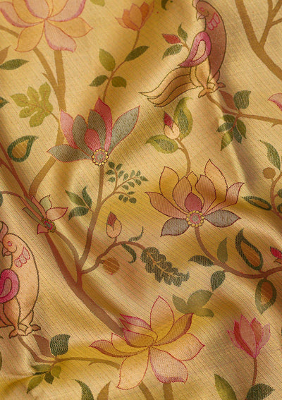 Gold Zariwork Pure Silk Saree-Koskii