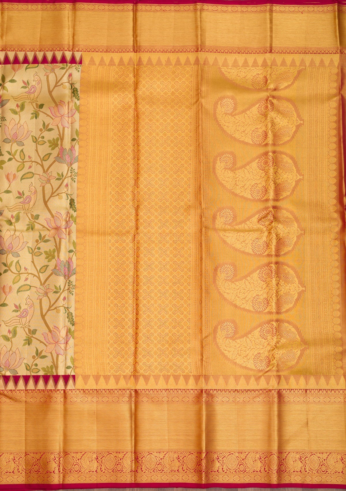 Gold Zariwork Pure Silk Saree-Koskii