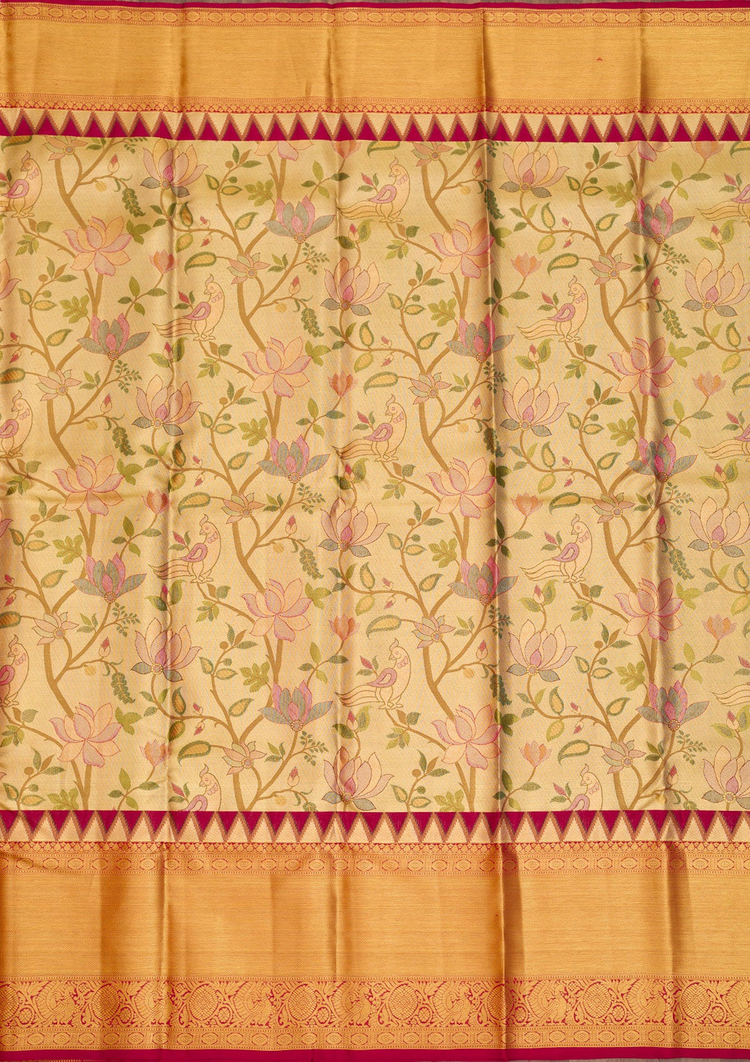 Gold Zariwork Pure Silk Saree-Koskii