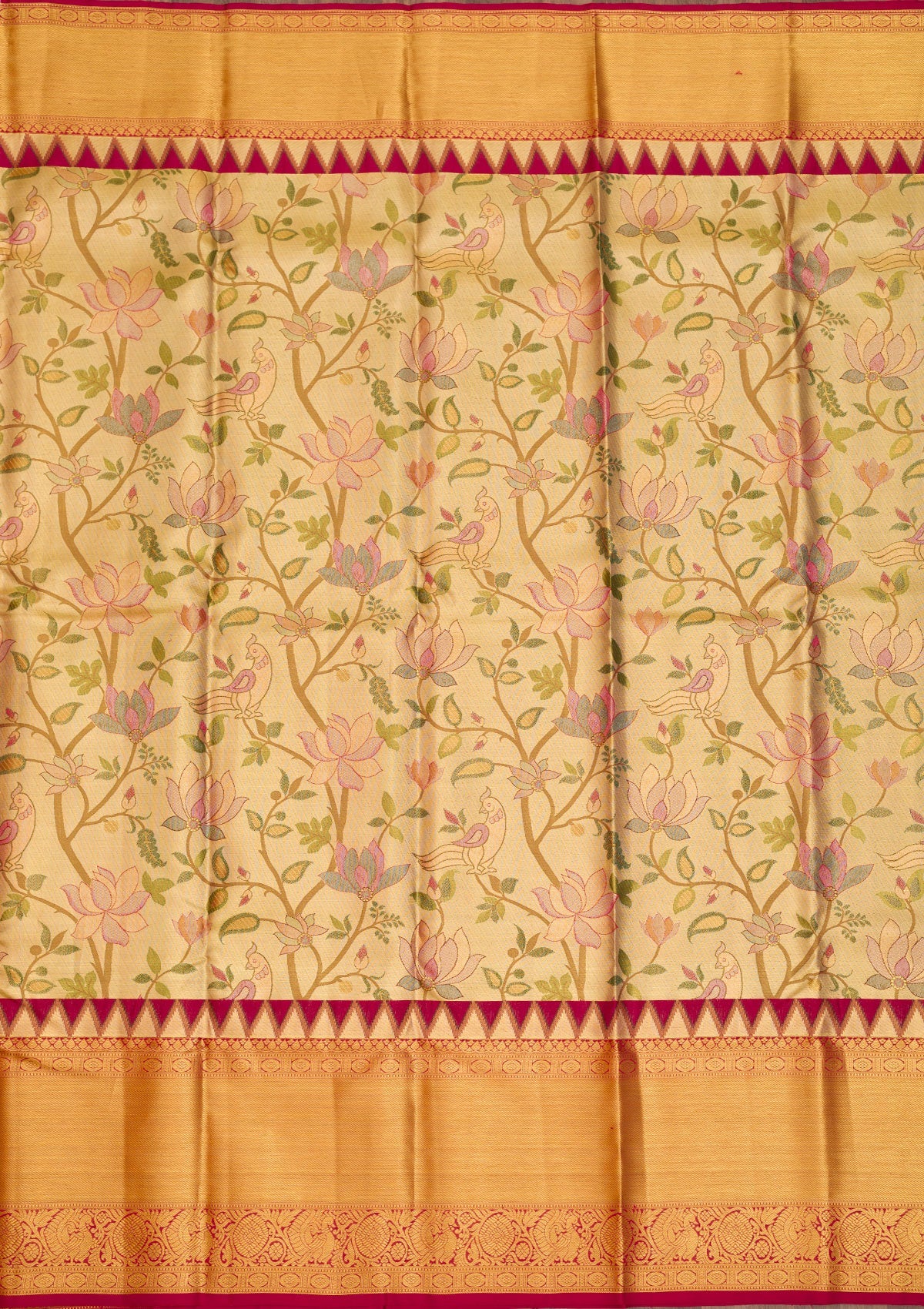 Gold Zariwork Pure Silk Saree-Koskii