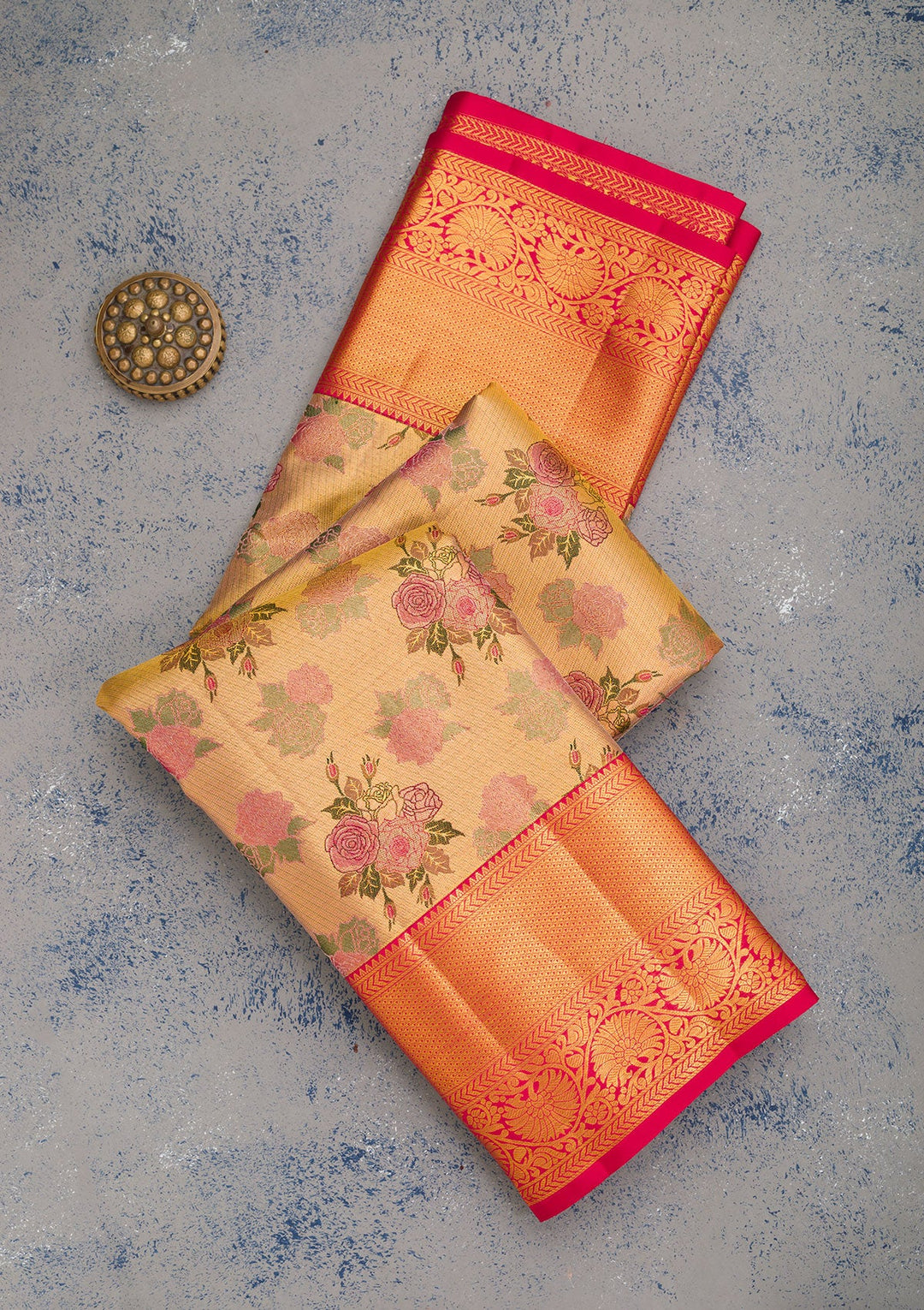 Gold Zariwork Pure Silk Saree-Koskii